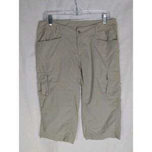 Columbia Omni-Shade Capri Cargo Pants Beige  Womens 8 Hiking Outdoor‎